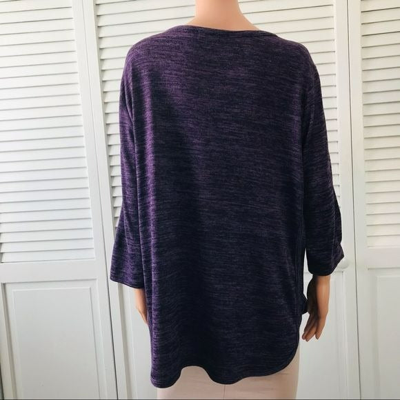 REBECCA MALONE Plus Size Purple Studded Sweater Size 1X