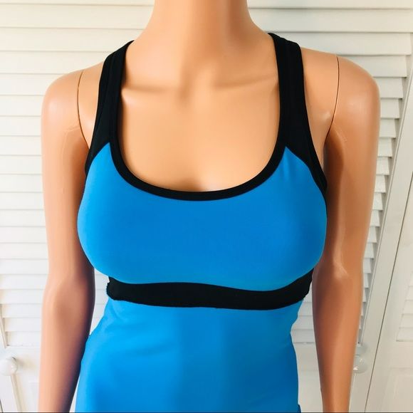 LUCY Blue Black Racerback Tank Top Size XS