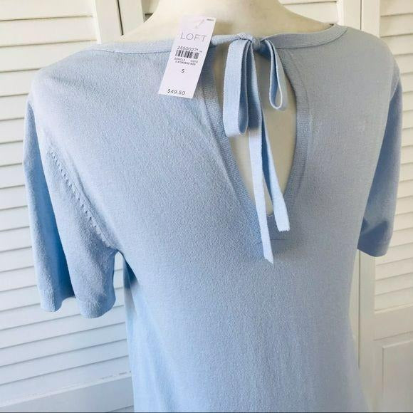 *NEW* LOFT Baby Blue Short Sleeve Sweater Size S