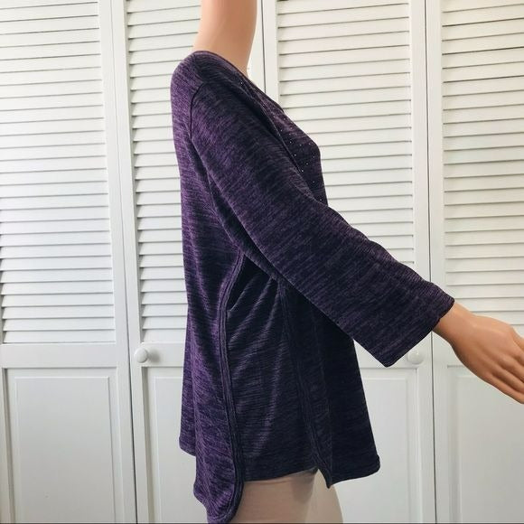 REBECCA MALONE Plus Size Purple Studded Sweater Size 1X