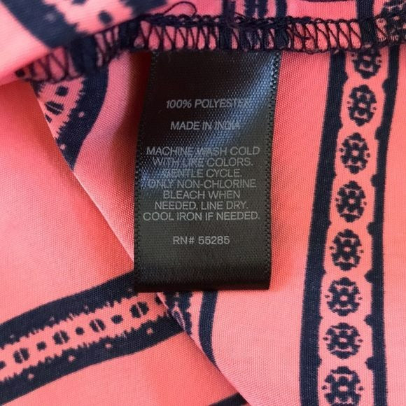 EXPRESS Coral Navy Blue Spaghetti Strap Dress Size L