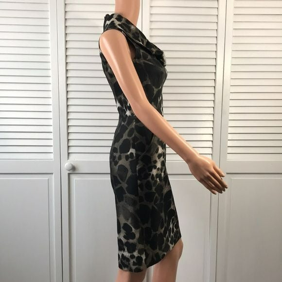 ECCOCI Black Gray Animal Print Dress Size 0