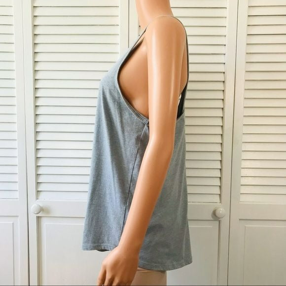 UNDER ARMOUR Gray Criss Cross Back USA Tank Top Size XL