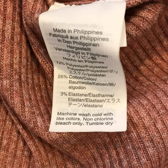 MADEWELL Pink Ribbed Turtleneck Size Extra Small