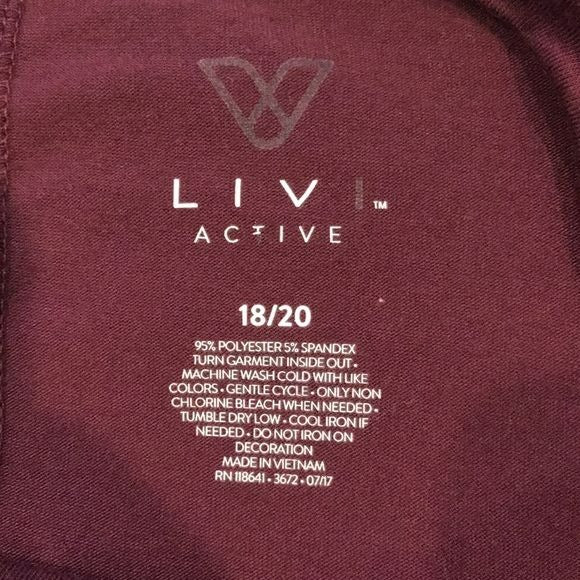 LIVI ACTIVE Purple Long Sleeve Shirt