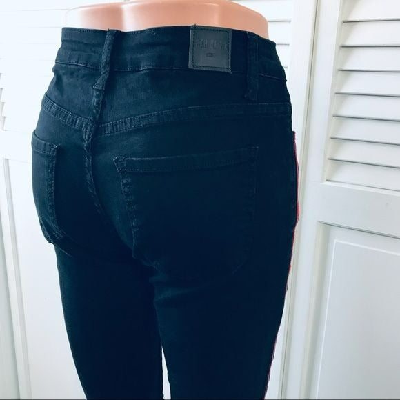 8TH OF LA Black Distressed Jeans Size M
