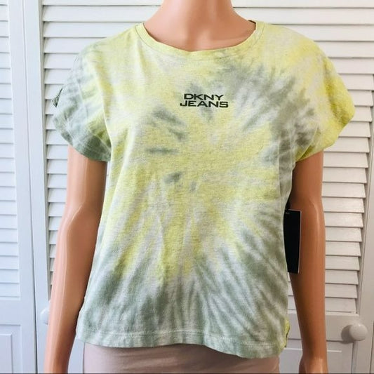 *NEW* DKNY JEANS Absin Herb Cotton Tie Dye Short Sleeve Shirt Size S