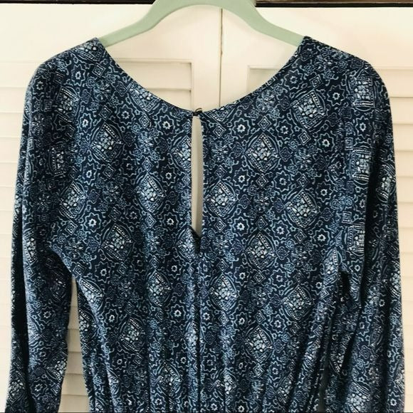 HOLLISTER Blue Printed V-Neck Romper Size S