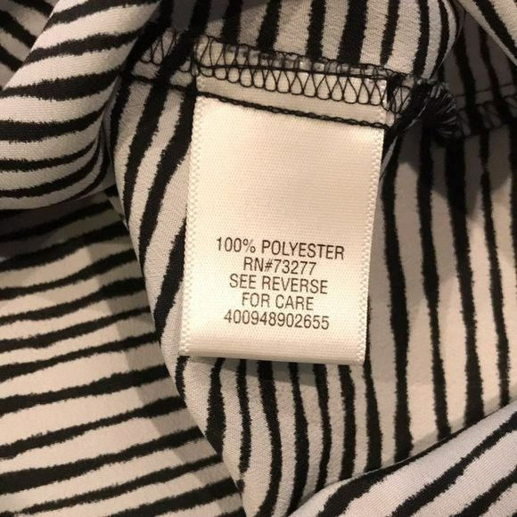 APT. 9 Black White Striped Short Sleeve Blouse