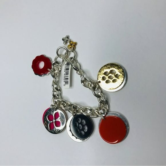 BRIGHTON Meadow Garden Silver Colorful Charm Bracelet