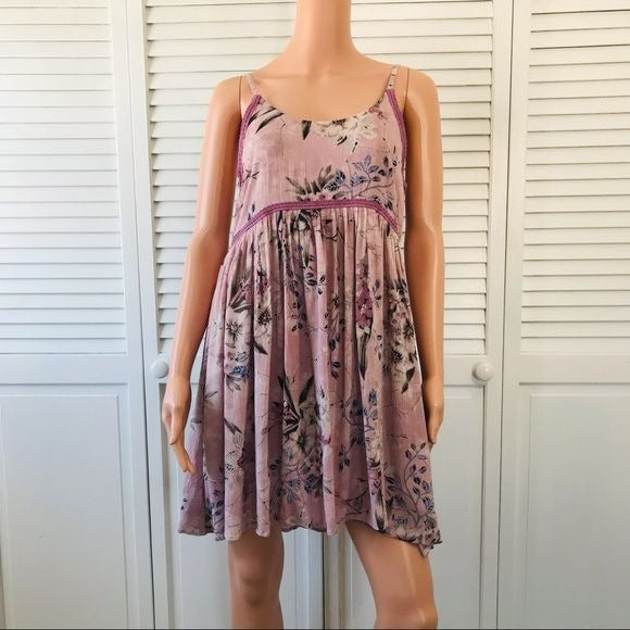 EN/KAY BY NAVLEEN Pink Spaghetti Strap Floral Sundress Size S