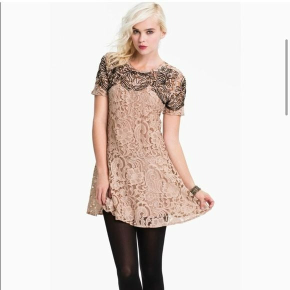 FREE PEOPLE Pink Lace Dreamer Dress Size XS