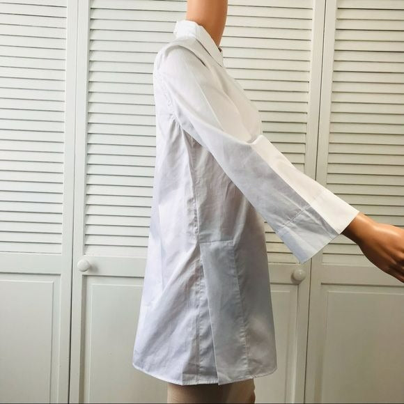 NM NEIMAN MARCUS White Tunic Long Sleeve Shirt Size S