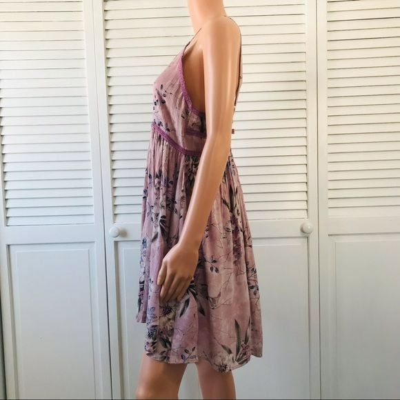EN/KAY BY NAVLEEN Pink Spaghetti Strap Floral Sundress Size S