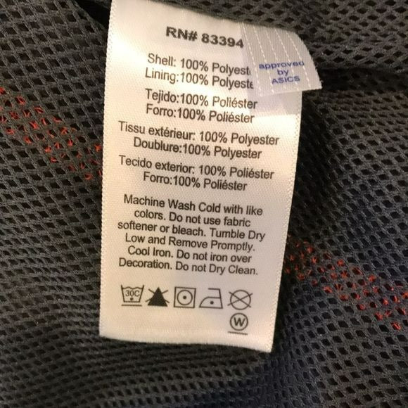 ASICS Gray Orange Windbreaker Jacket Size S