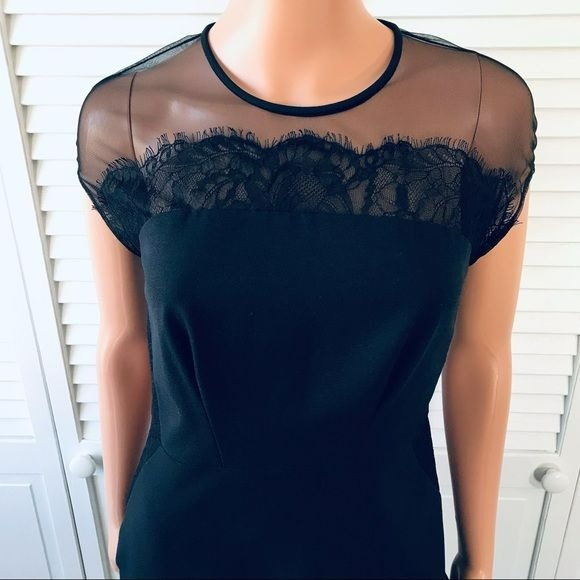 ETCETERA Black Mesh and Lace Sleeveless Dress Size 2