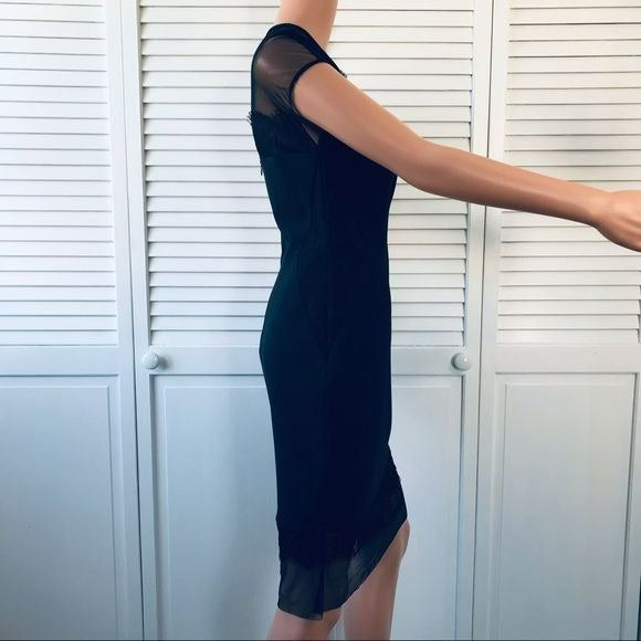 ETCETERA Black Mesh and Lace Sleeveless Dress Size 2