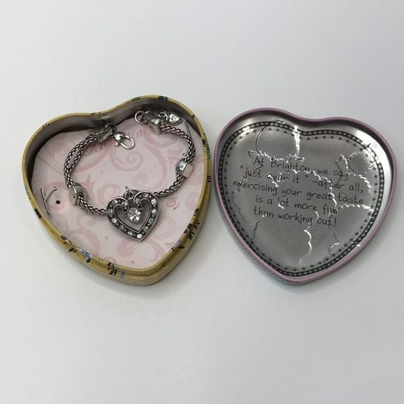 BRIGHTON Silver Heart Charm Bracelet