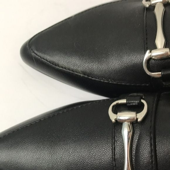 JUSTFAB Black Joyce Collapsible Back Loafer Size 6.5