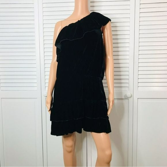 JOIE Kolda B Caviar Velvet One Shoulder Dress Size L *NEW*