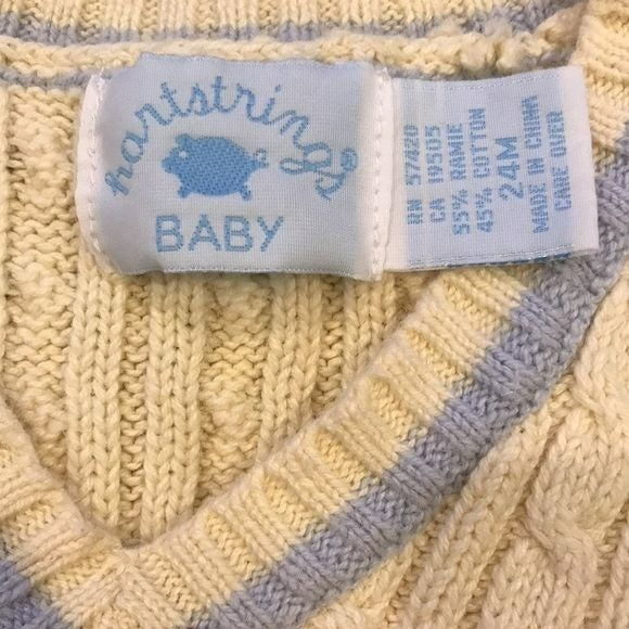HARTSTRINGS BABY Yellow Knit V-Neck Vest Size 24 Months