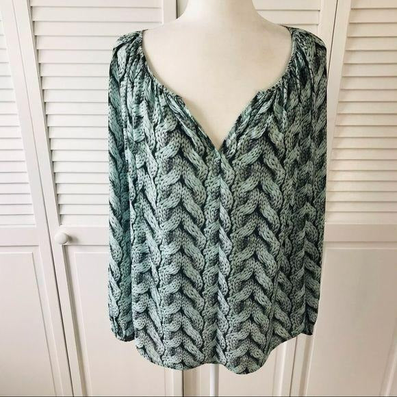 KAREN KANE Popover Braid Print Blouse Size S