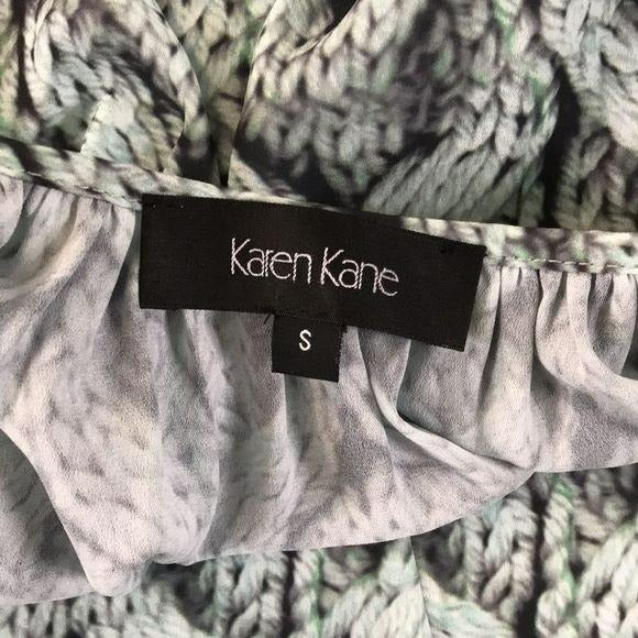 KAREN KANE Popover Braid Print Blouse Size S
