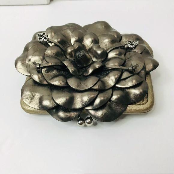 DON VINCENT Metallic Flower Avalon Bay Coin Purse