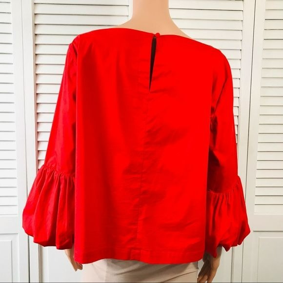 LAUNDRY By Shelli Segal Red Long Sleeve Top Size XL