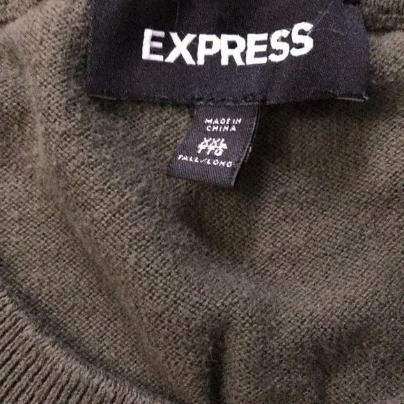 EXPRESS Black Green Cotton Long Sleeve Sweater Size XXL