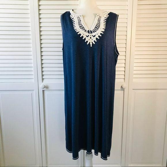 *NEW* MAX STUDIO Split Neck Sleeveless Shift Dress Size 2X