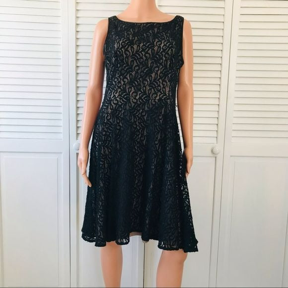 9&CO. Black Lace Sleeveless Dress Size 12
