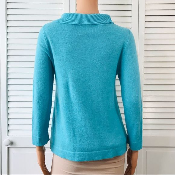 J. CREW Divina Blue Cashmere Sweater Size M