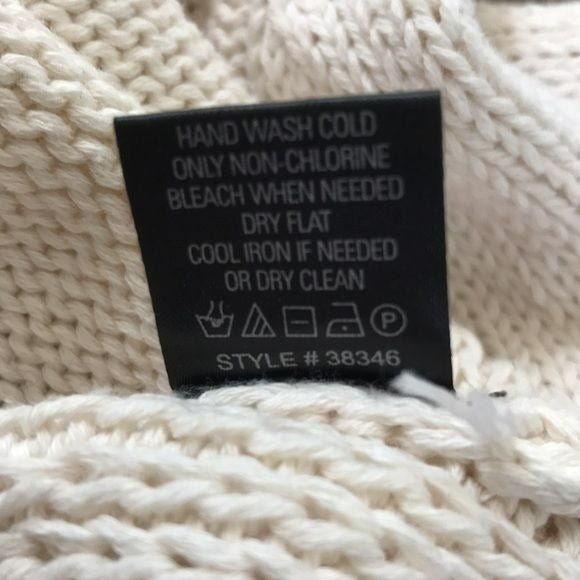 360 SWEATER Ivory Italian Yarn Knit Sweater Size M