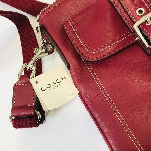 COACH Burgundy Swing Pack Crossbody Bag