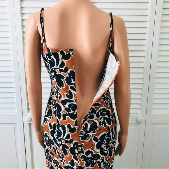 LEITH Brown Black Floral Spaghetti Strap Dress Size M