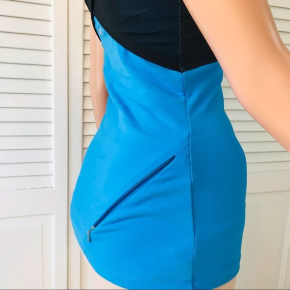 LUCY Blue Black Racerback Tank Top Size XS
