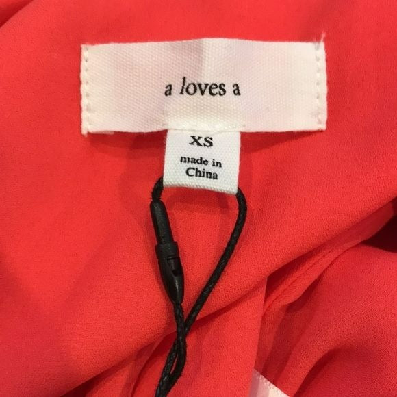 A LOVES A Coral Floral Ruffle Sleeveless Wide Leg Jumpsuit Size XS (new with tags)