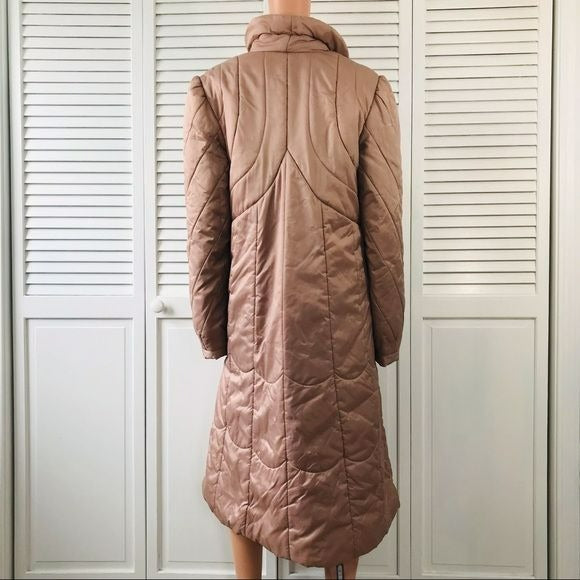 TAMARA Blush Pink Nylon Long Down Coat Size L