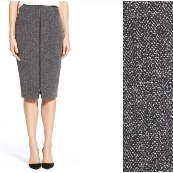 HALOGEN Gray Zipper Pencil Skirt Size 8