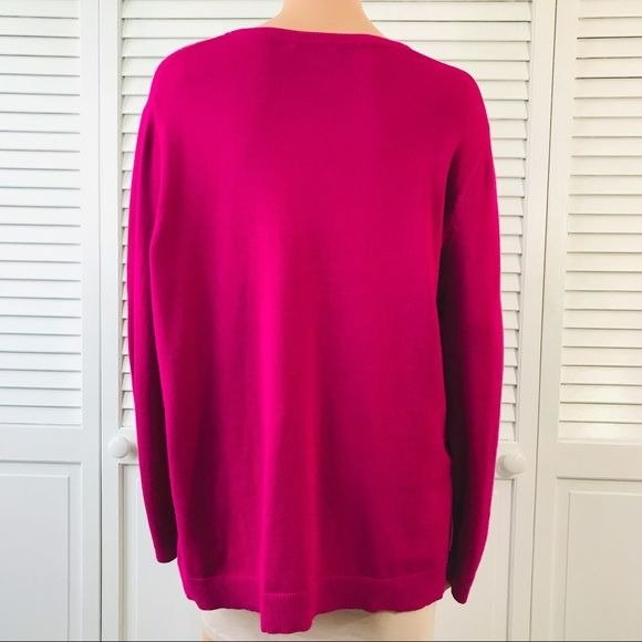 IM NYC Isaac Mizrahi Pink Scoop Neck Sweater Size XL