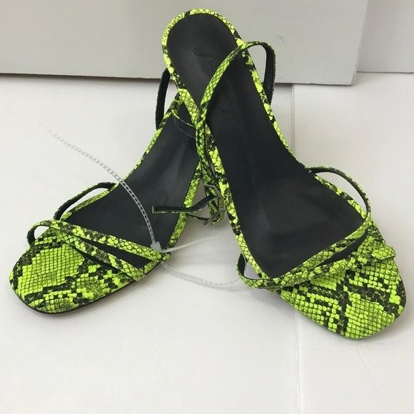 FREE PEOPLE Green Black Salina Strappy Heeled Sandals Size 36