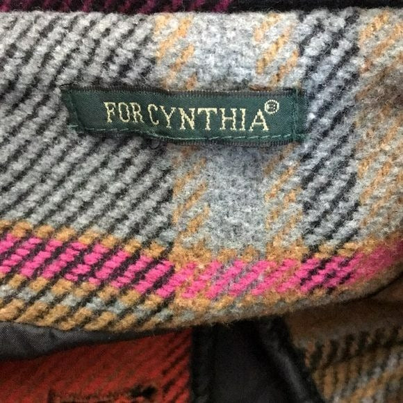 FOR CYNTHIA by Cynthia Rowley Plaid Swing Jacket Size L