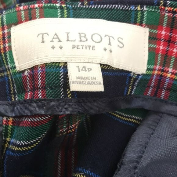 TALBOTS Plaid Chatham Ankle Pants Size 14P