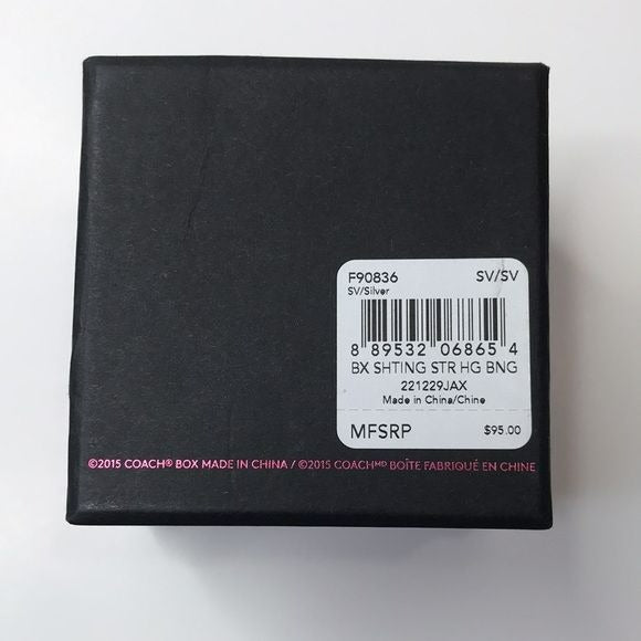 COACH Silver Shooting Star Bangle Bracelet (New with tags)