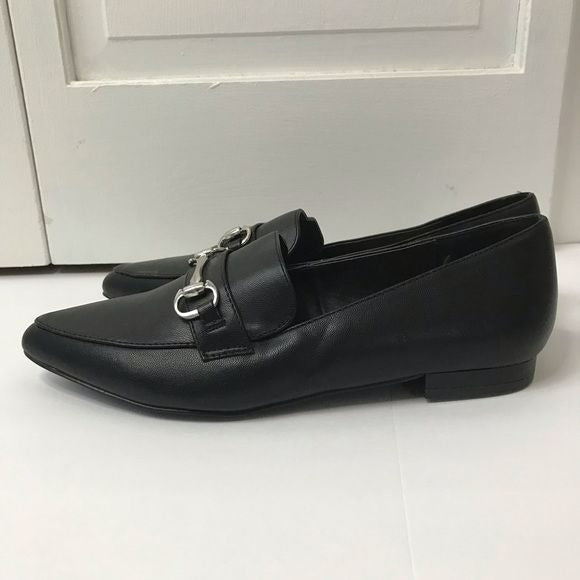 JUSTFAB Black Joyce Collapsible Back Loafer Size 6.5