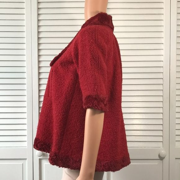 SARAH LOUISE Red Vintage Short Sleeve Jacket Size S