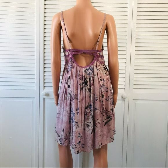 EN/KAY BY NAVLEEN Pink Spaghetti Strap Floral Sundress Size S