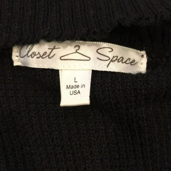 CLOSET SPACE Black Cut-Out Front Acrylic Sweater Size L