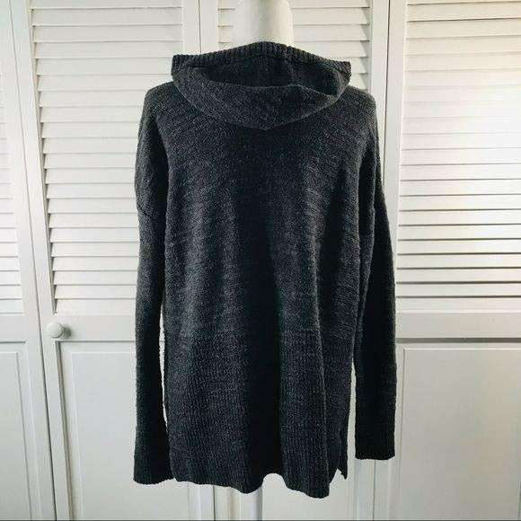 AMERICAN EAGLE Dark Gray Petite Hooded Cardigan Size S
